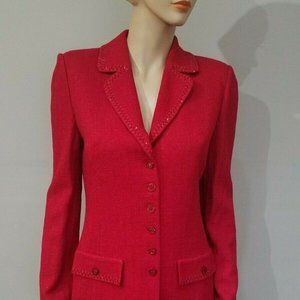 NWOT ST JOHN EVENING Shimmering Red Blazer